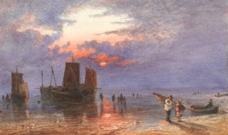 Samuel Thomas George Evans - sunset On Brighton Sands\'