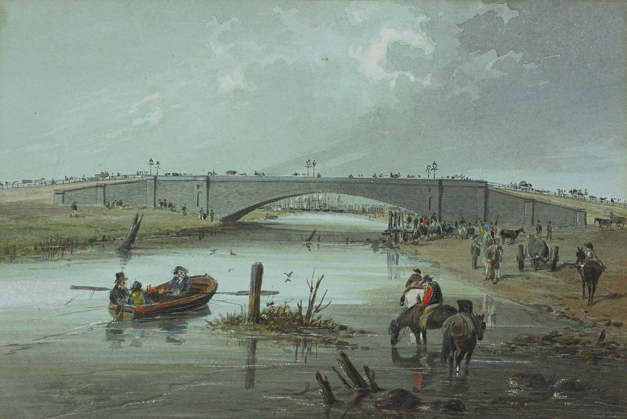 Samuel Thomas Gill - Princes Bridge, Melbourne, c.1854
