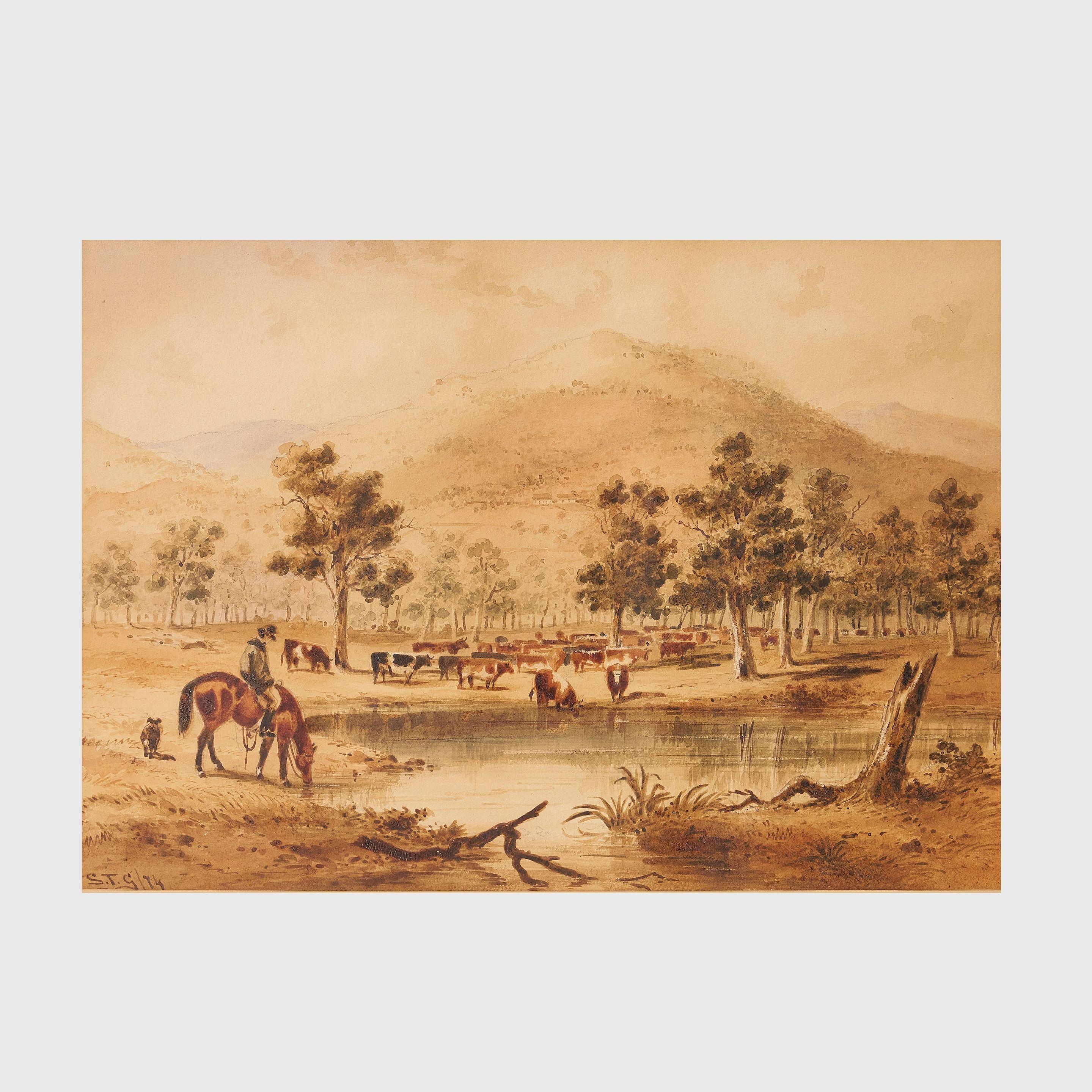 Samuel Thomas Gill - Stockman by a creek