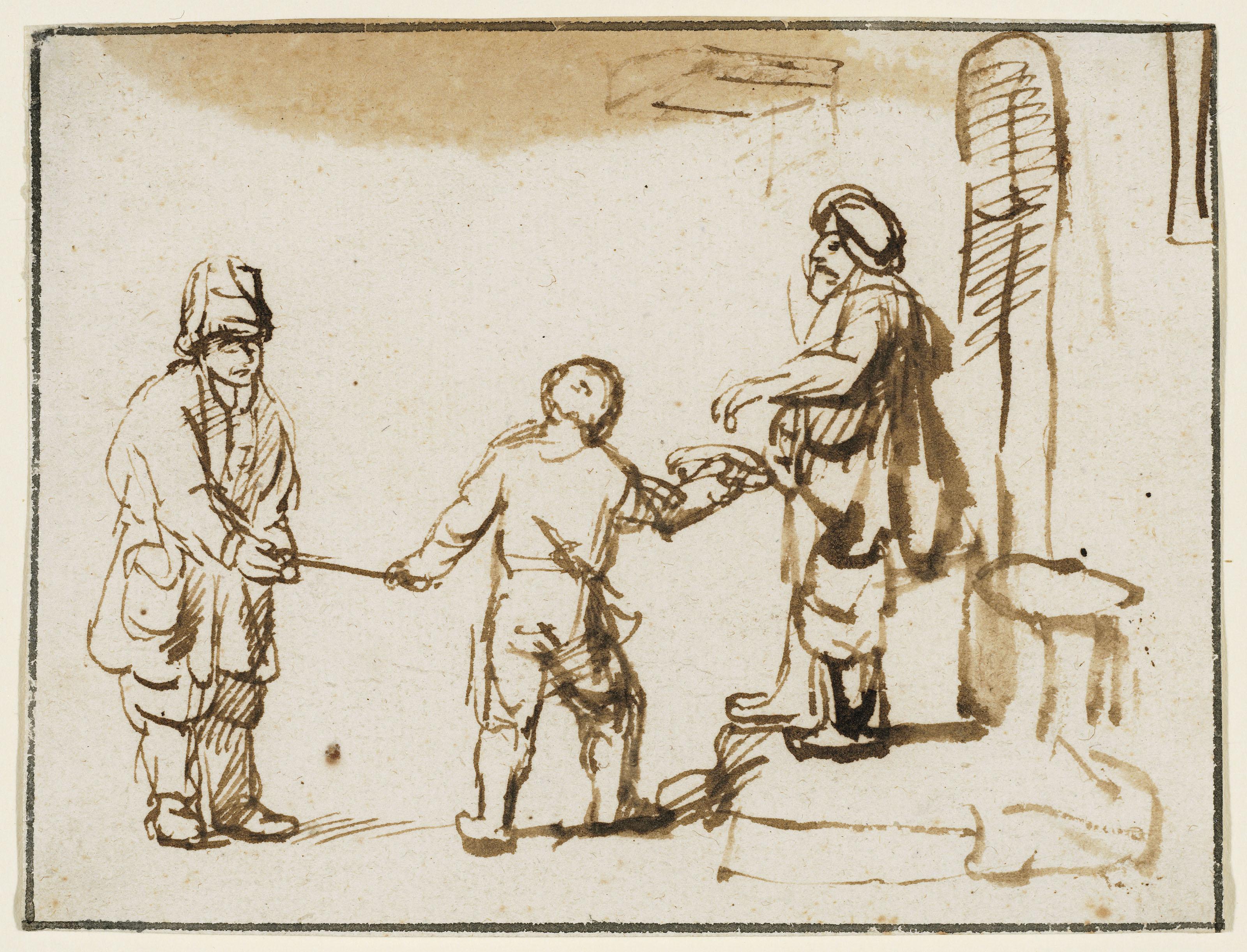 Samuel Van Hoogstraten - A boy leading a blind man to receive alms