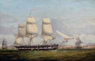 Samuel Walters - The American merchantman Euphrasia in three positions off the Liverpool waterfront