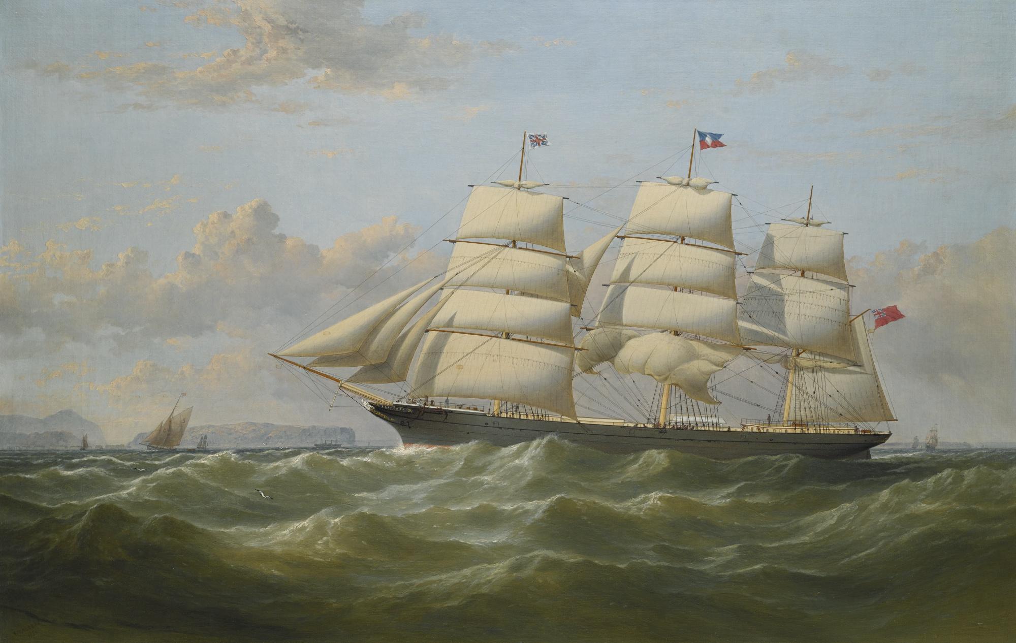 Samuel Walters - The British Merchantman Clifford In A Stiff Breeze, Preparing To Pick Up Her Pilot Off The Great Orme, North Wales, On The Return From Her Maiden Voyage To India