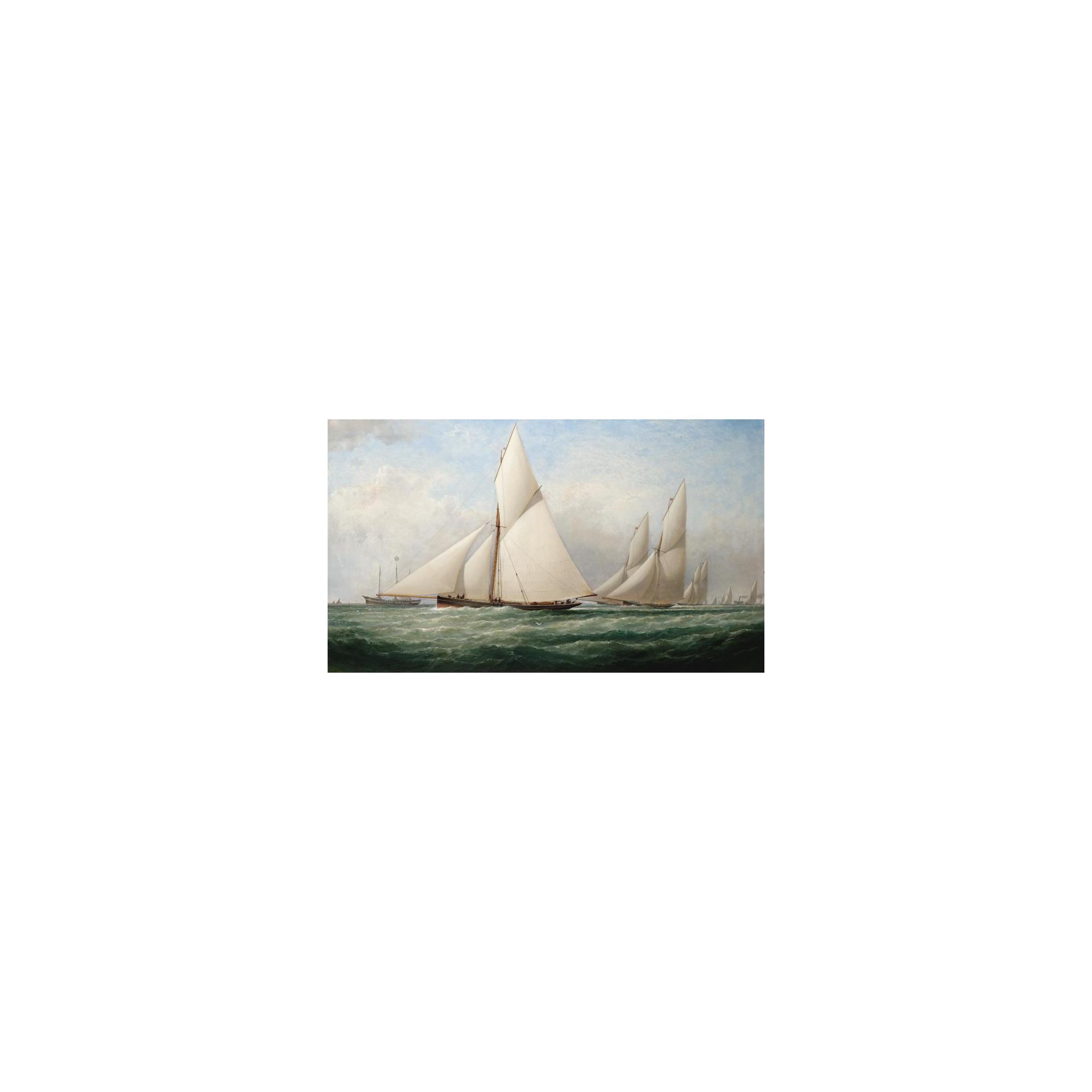 Samuel Walters - Yachts Racing Past The Kish Light Vessel Off Dublin Bay
