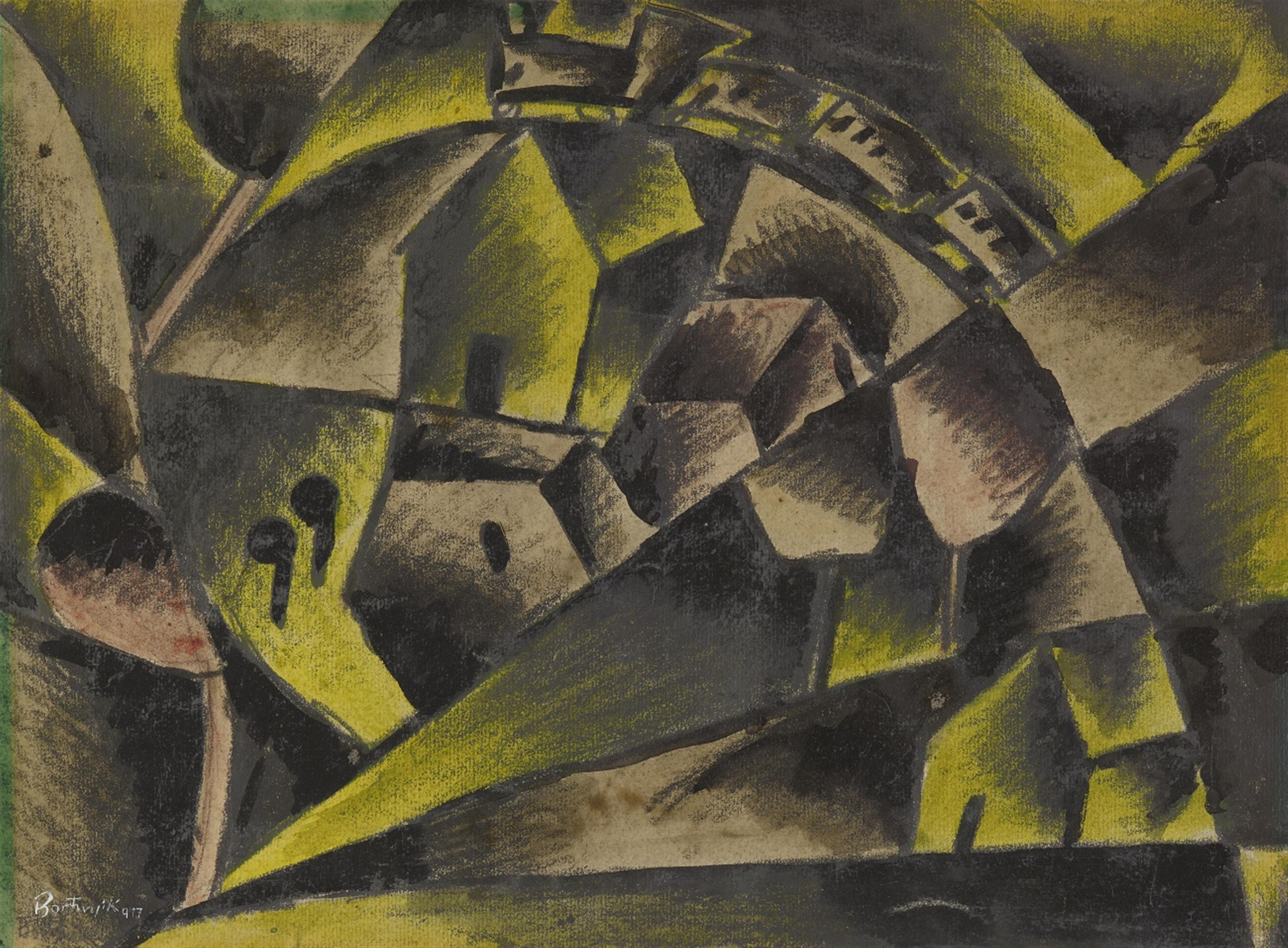 Sándor Bortnyik - Landschaft mit Eisenbahn