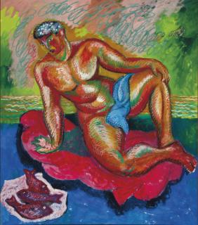 Sandro Chia - Boy with Red Fish