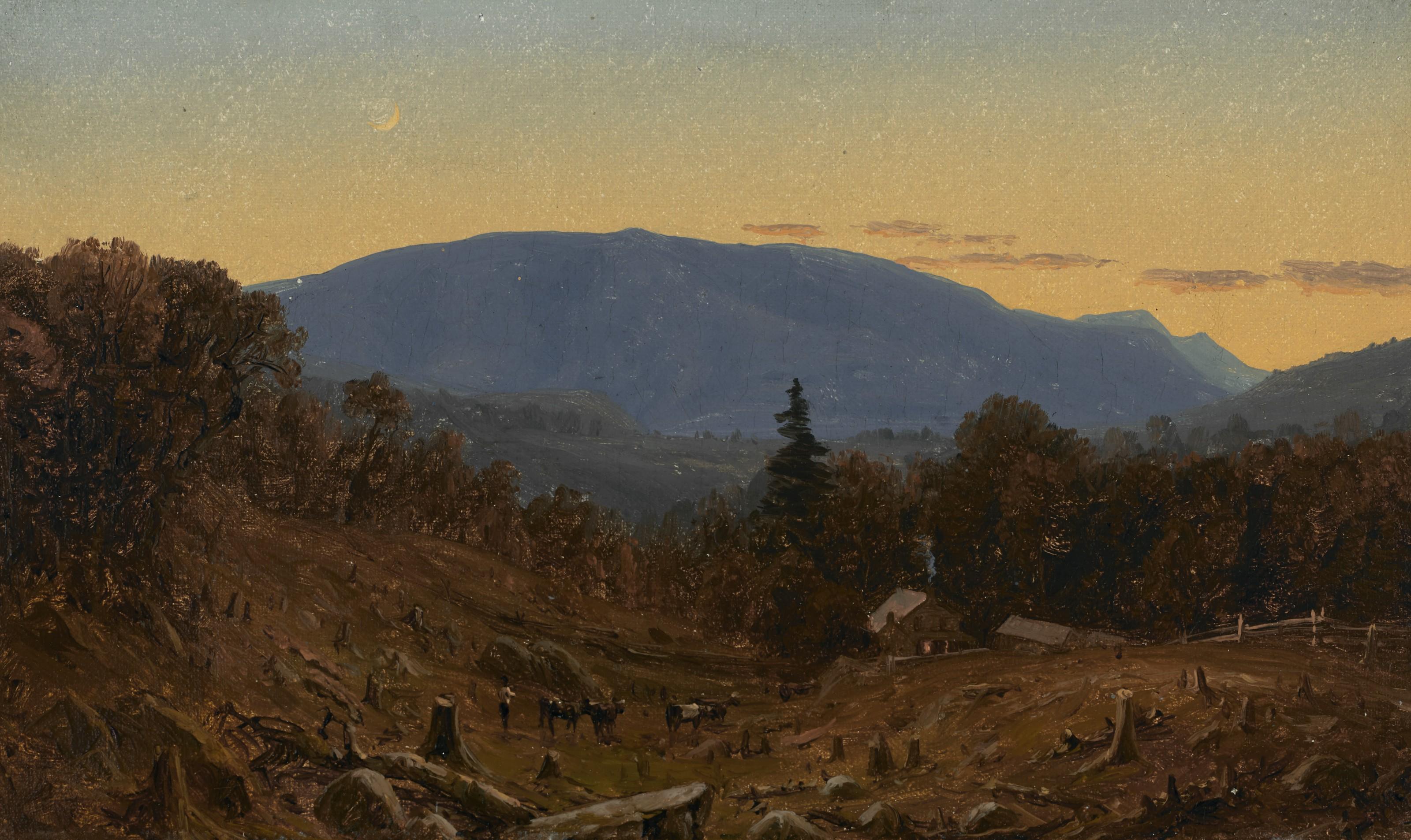Sanford Robinson Gifford - A Study Of Hunter Mountain At Twilight