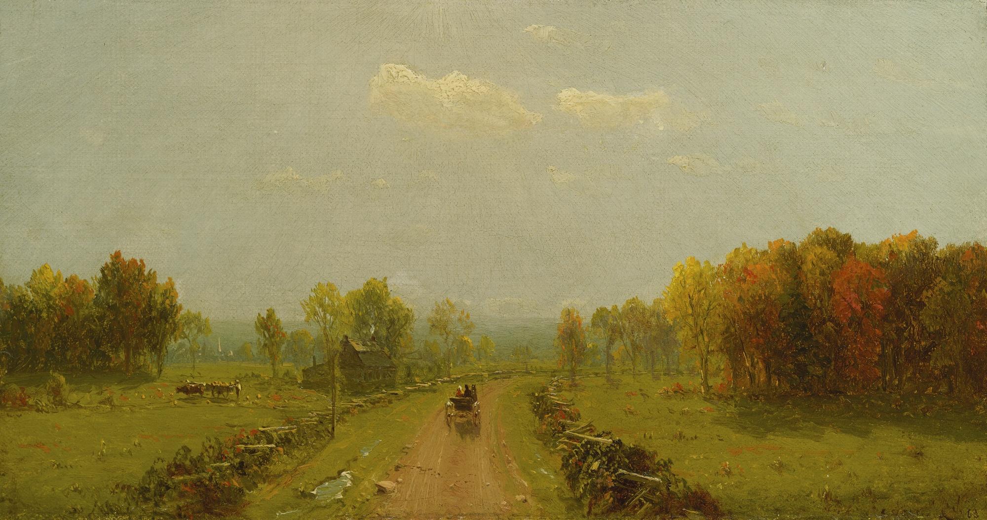 Sanford Robinson Gifford - Carriage On A Country Road