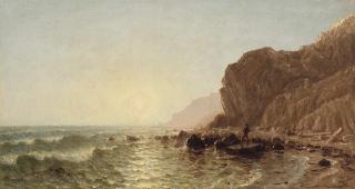 Sanford Robinson Gifford - Study for \'Sunset on the Shore of No Man\'s Land—Bass Fishing\'