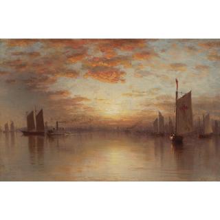 Sanford Robinson Gifford - Sunset Over New York Bay
