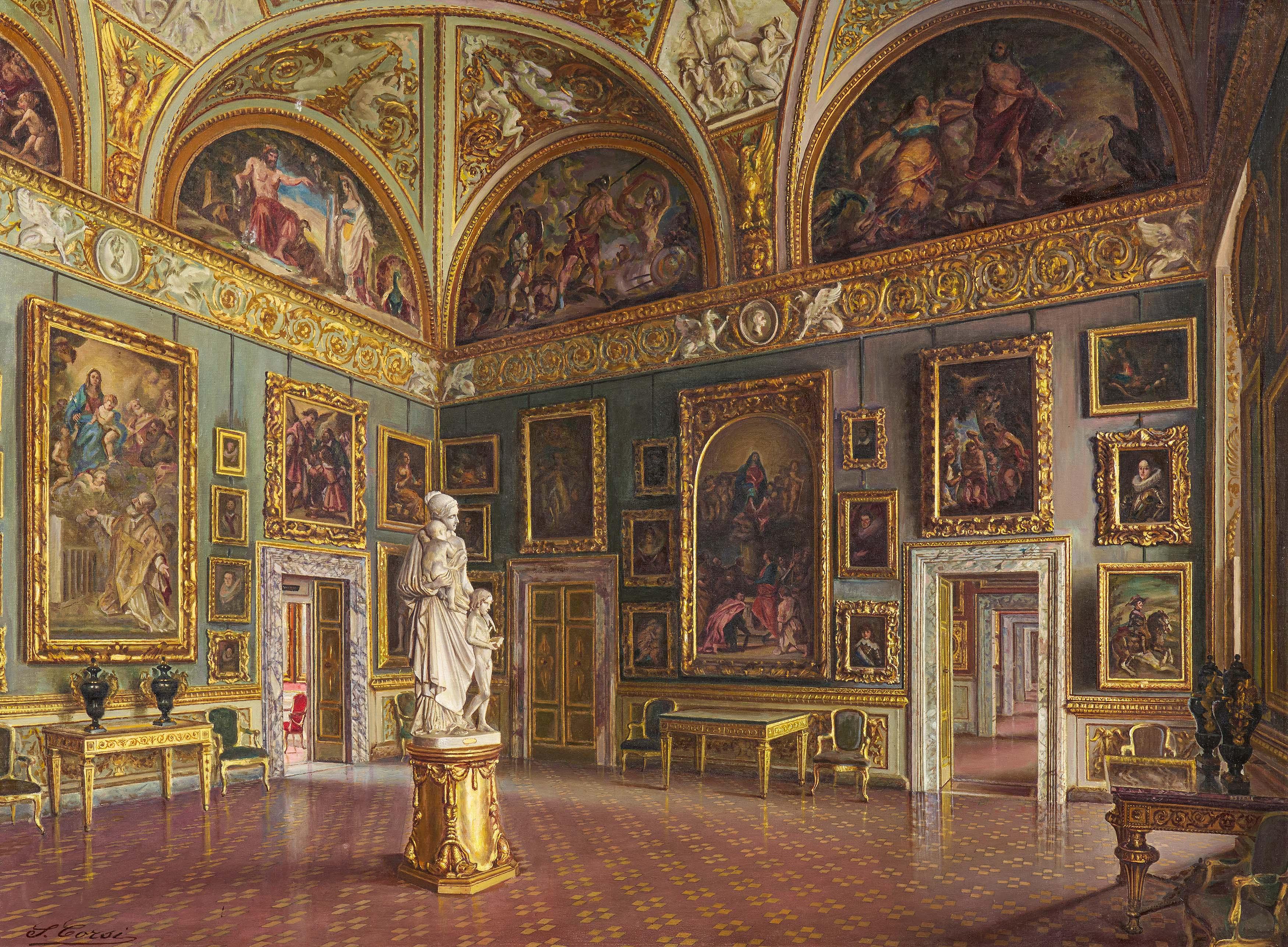 Santi Corsi - In der Gemäldegalerie des Palazzo Pitti in Florenz.