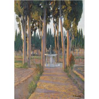 Santiago Rusiñol - Spanish Cipreses Dorados (Huerta Del Duque De Gor) (Golden Cypresses - The Orchard Of The Duke Of Gor)