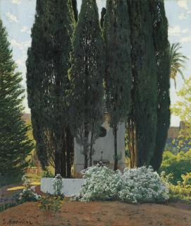 Santiago Rusiñol - Spanish la Fuente De Los Cipreses (The Cypress Fountain)