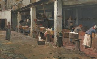 Santiago Rusiñol - Spanish lavaderos De La Barceloneta (The Washing Place, Barcelona)