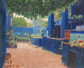 Santiago Rusiñol - Spanish the Blue Courtyard, Arenys