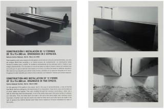 Santiago Sierra - Construction And Installation Of 12 Forms Of 75 X 75 Cm. Organized In Two Spaces.
