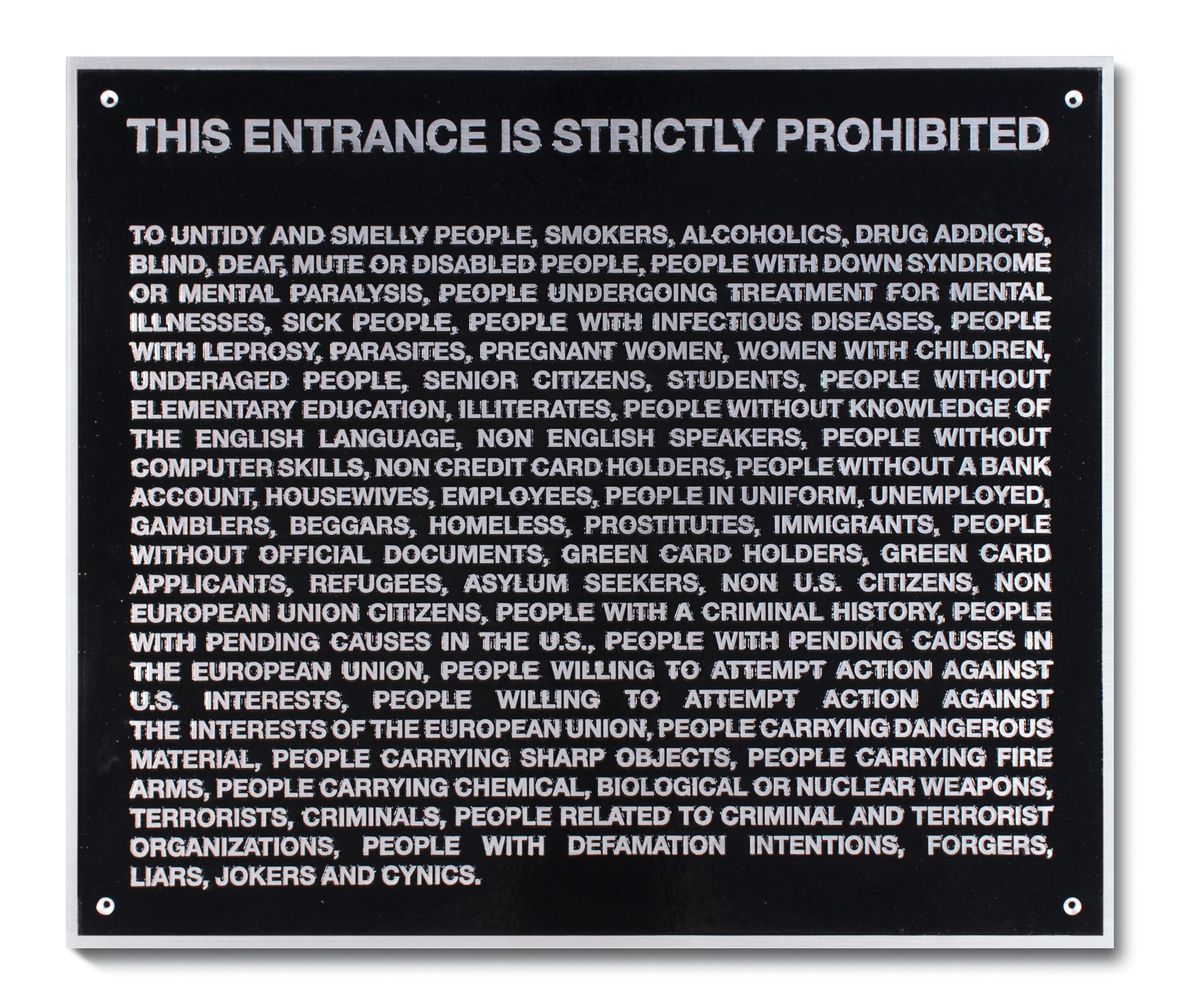 Santiago Sierra - Door Plate