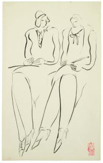 Sanyu - Conversation, Femmes Dessinant