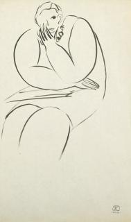 Sanyu - Femme Assise Avec Collier Et Bras Croisés