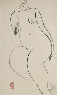 Sanyu - Femme nue accoudée