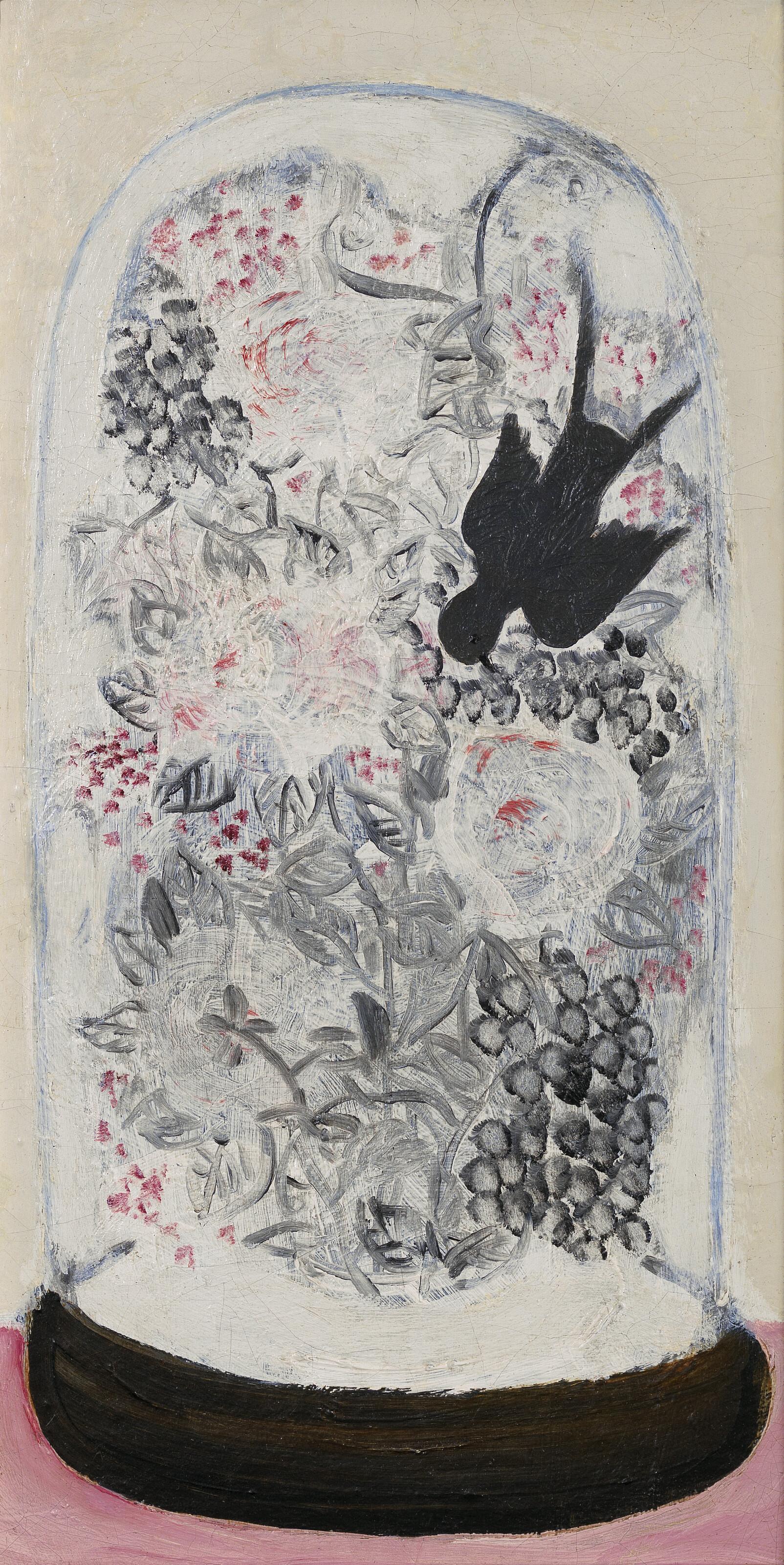 Sanyu - Globe de mariée avec fleurs et hirondelle (Globe de Mariée with Flowers and a Swallow)