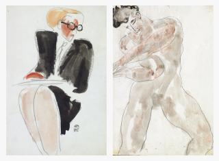 Sanyu - Lady In Black ; Nude Man