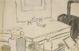 Sanyu - L\'Atelier, pose du modèle (Model Posing in Studio)