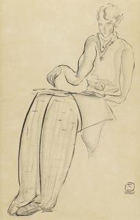 Sanyu - Modèle dessinant à l\'académie (Woman Drawing at the Academie)