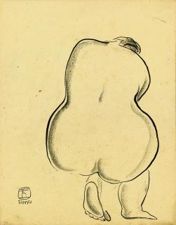 Sanyu - Nu Accroupi De Dos