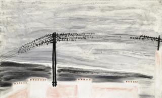 Sanyu - PAYSAGE AUX HIRONDELLES (SPARROWS ON A LINE)