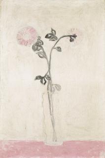 Sanyu - Pink Chrysanthemums in a Glass Vase