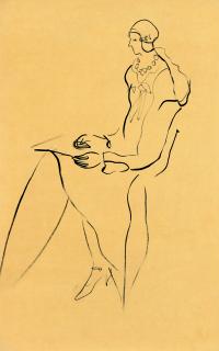 Sanyu - Seated Lady(Painted in 1920s to 1930s)