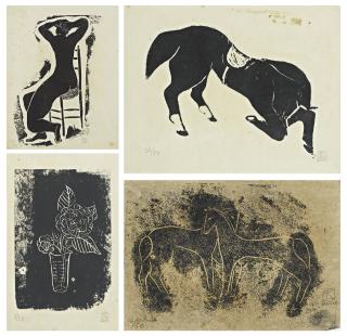 Sanyu - Seated Nude; Horse; Double Horse; & Flower in Vase