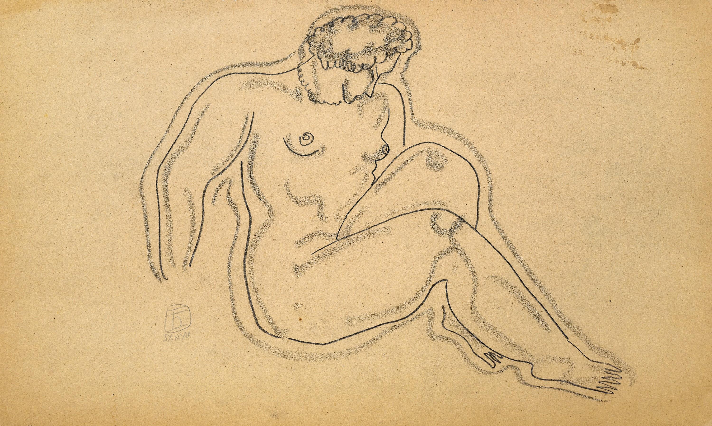 Sanyu - Seated Nude (Painted From 1920S To 1930S)