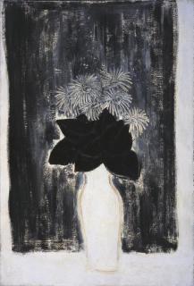 Sanyu - Wild Chrysanthemums in a White Baluster Vase