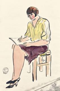 Sanyu - Woman in Purple Skirt(Painted in 1920s to 1930s)