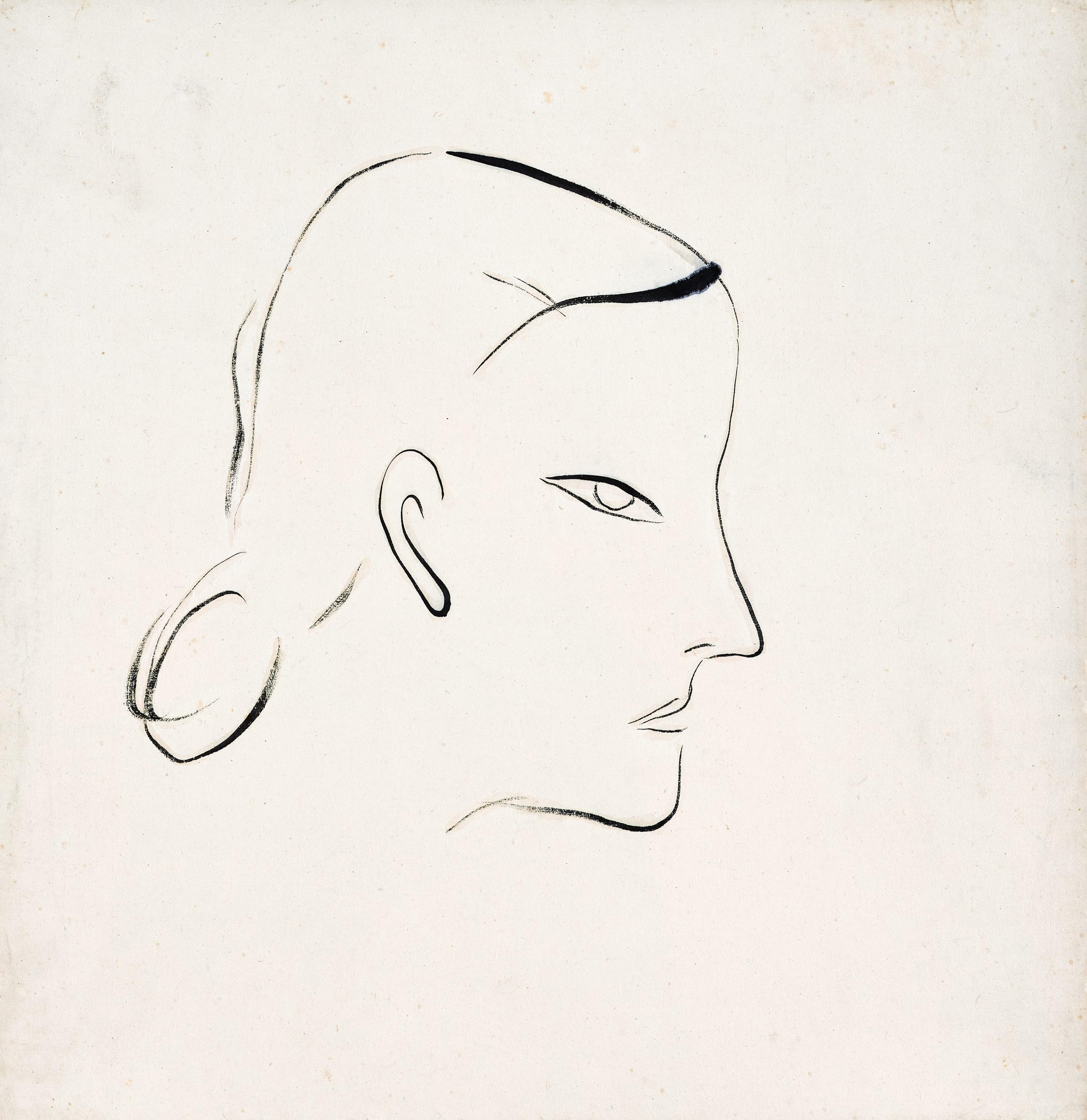 Sanyu - Woman Profile Portrait(Painted in 1920s-1930s)