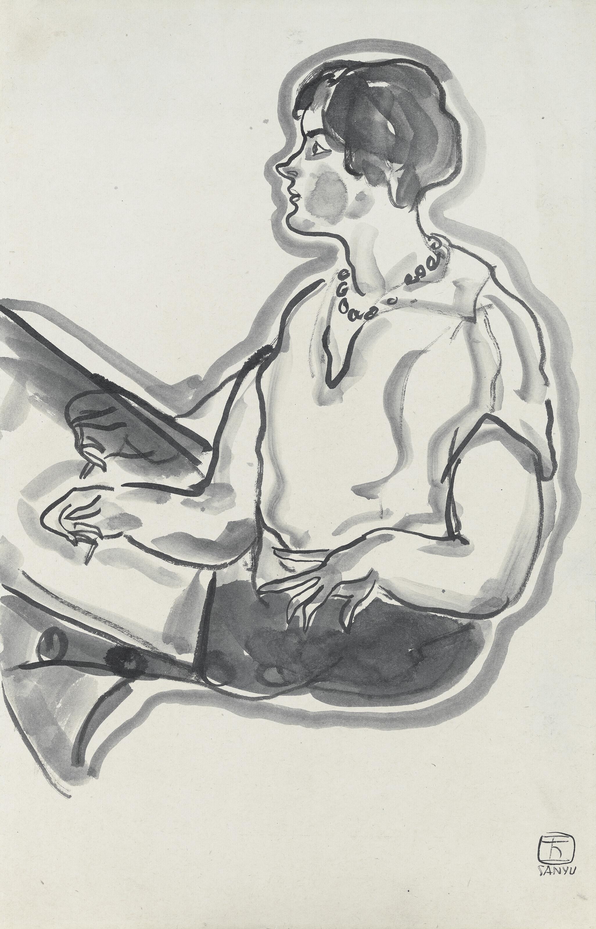 Sanyu - Woman Sketching