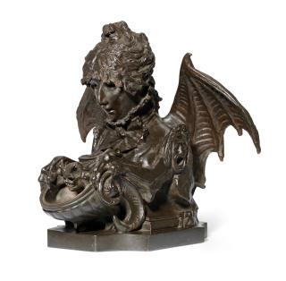 Sarah Bernhardt - Autoportrait en chimère, encrier (Self-portrait as a Chimera, inkwell)