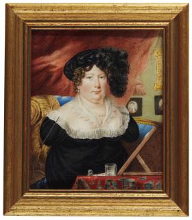 Sarah Biffin, Later Mrs Wright - Self-Portrait Before Her Easel, Circa 1821