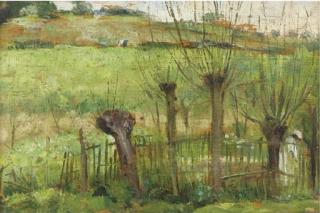 Sarah Henrietta Purser, H.R.H.A. - An autumnal field; and A field on a stormy day