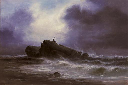 Sarah Louisa Kilpack - Out on the rocks, the tide receding