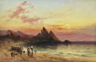 Sarah Louisa Kilpack - Sorting the catch, St Brelade\'s Bay, Jersey