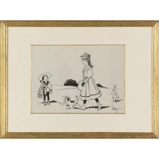 Sarg, Tony - Four illustrations, comprising: i) Two children, a dog and a rabbit ii) \