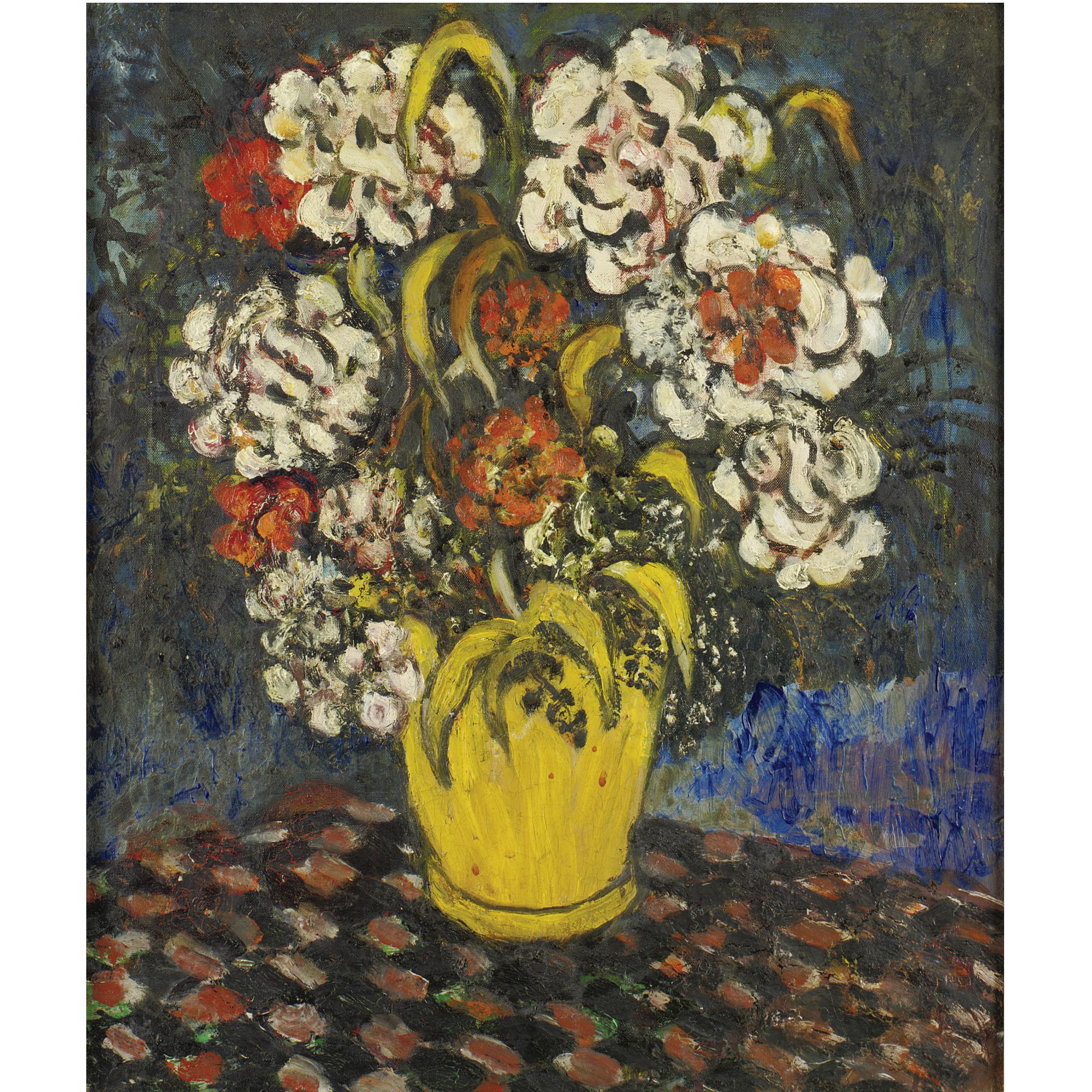 Sasha Moldovan - Still Life With Flowers In A Yellow Vase