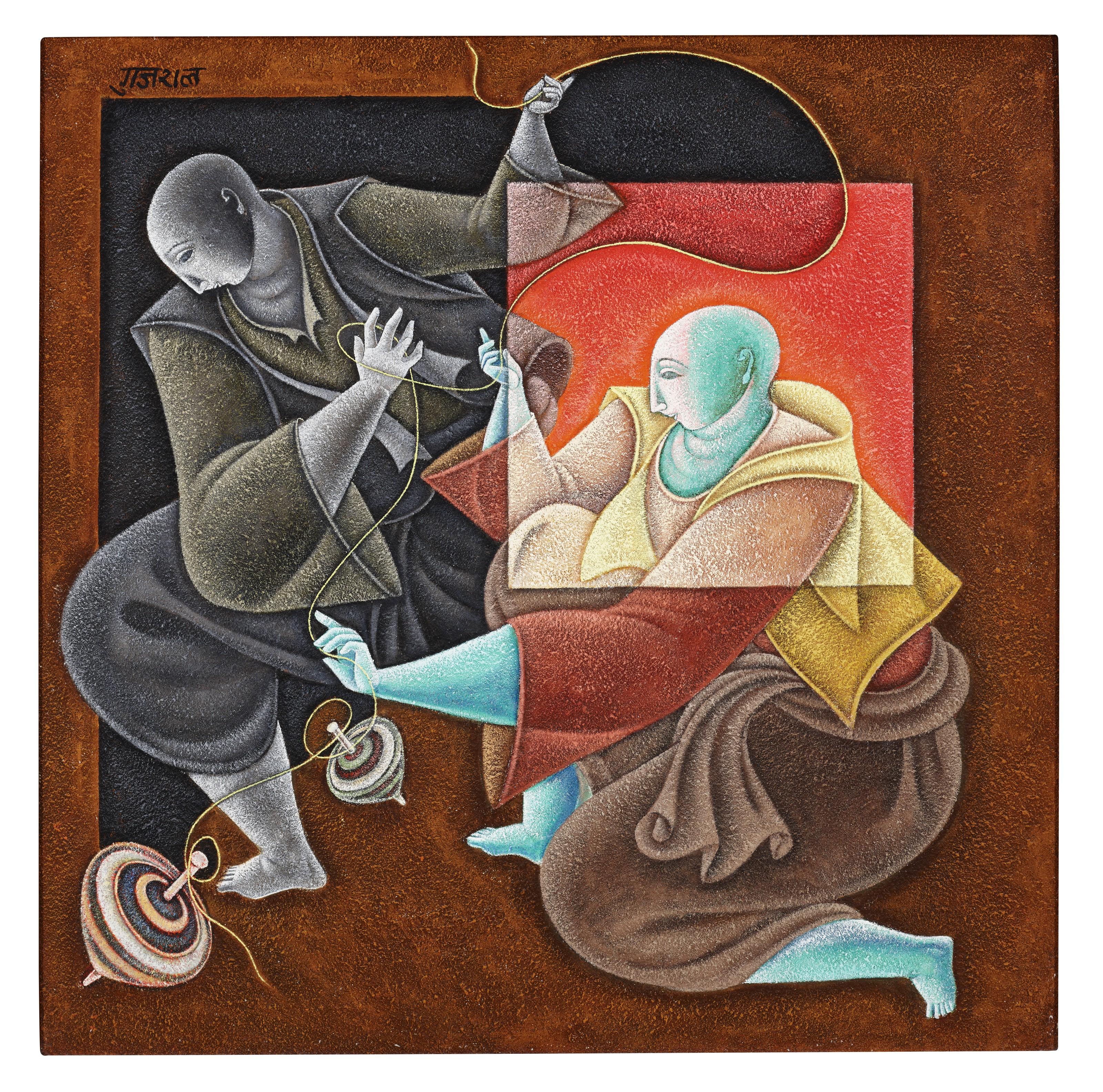 Satish Gujral - Untitled (Men At Play)