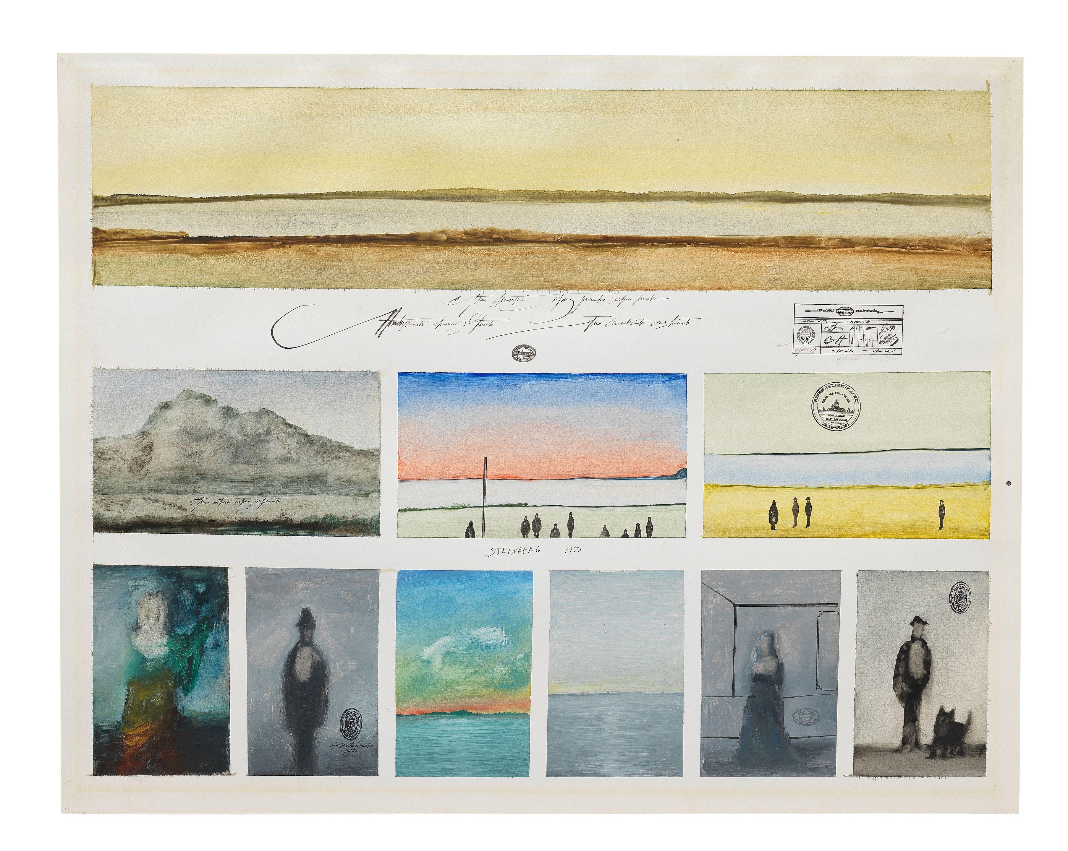 Saul Steinberg - A Biography (9 Postcards)