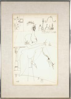 Saul Steinberg - At the Bar (recto); Untitled (verso)
