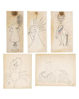 Saul Steinberg - Five Works on Paper for Harper\'s Bazaar