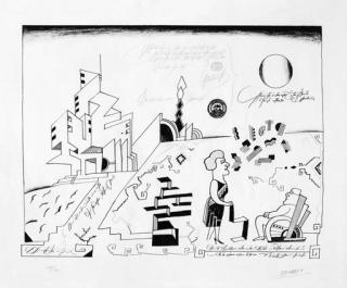 Saul Steinberg - Juke Box; Juke Box; Georgetown; Niagara; and Bauhaus