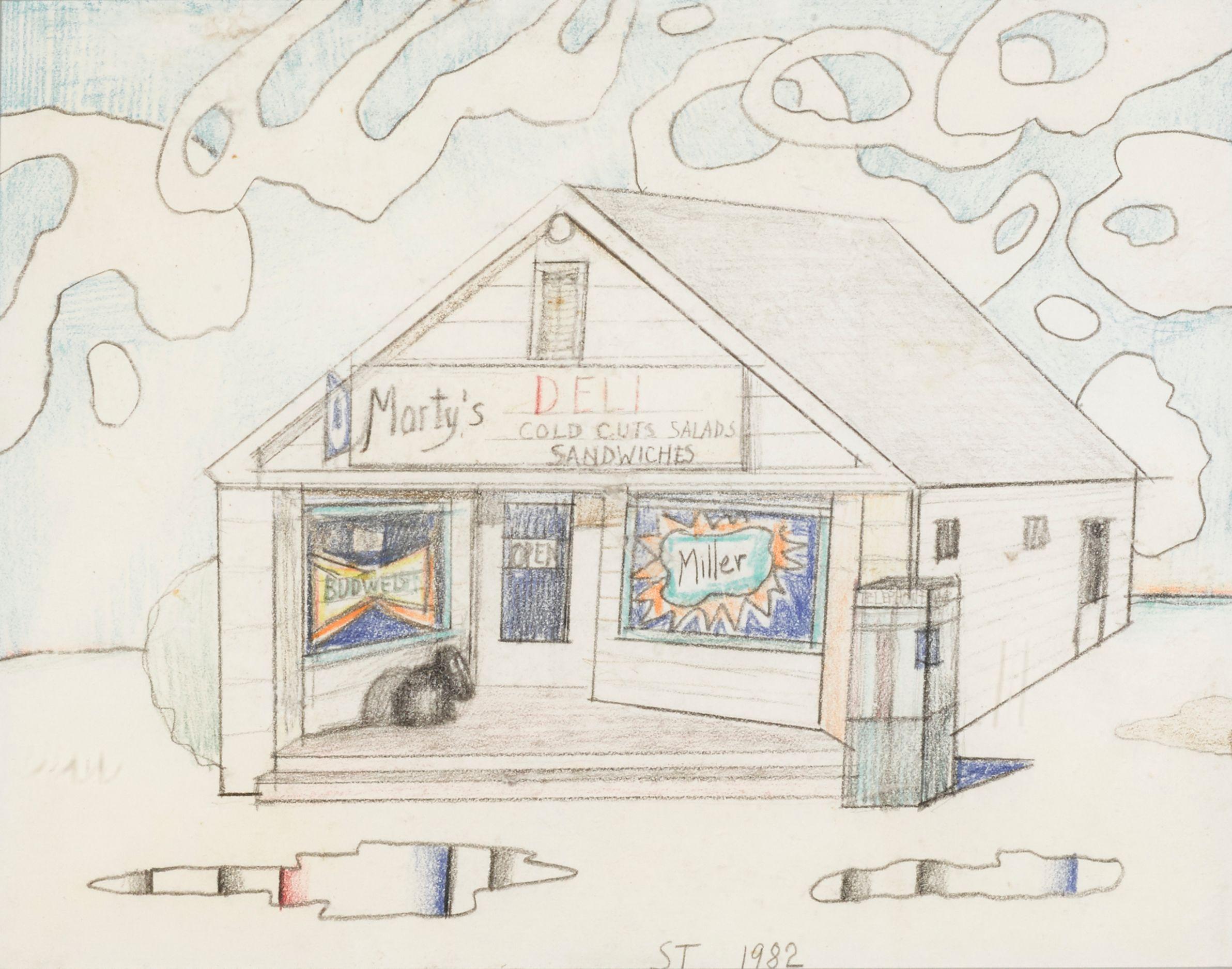 Saul Steinberg - Marty\'s Deli, 1982